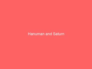 The title Hanuman and Saturn appears in white text on a red background, presenting a simple reference to the two named figures.